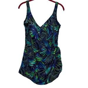 Roxanne V-Neck Sarong One Piece Swimsuit 18/42C